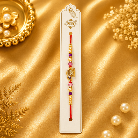 Traditional Kanha Rakhi | Krishna Inspired Designer Rakhi | Religious Metal Charm Rakhi