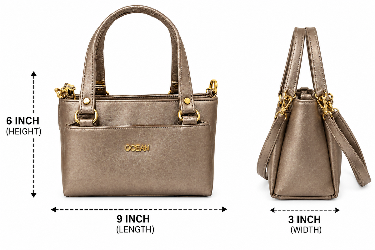 Ocean Women’s Handbag with 2 Zipper Compartments, Dual Carry Handles & Adjustable Shoulder Strap | 2 Spacious Sections | Elegant Casual Handbag for Women & Girls