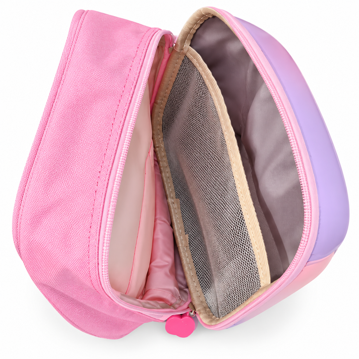 Girls Kids Backpack | 1 Zipper Cute Princess Castle School Bag | Pink &amp; Purple Lightweight Backpack