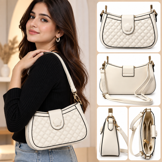White Quilted Bag Sling / Crossbody Handbag | Stylish Trendy Bag