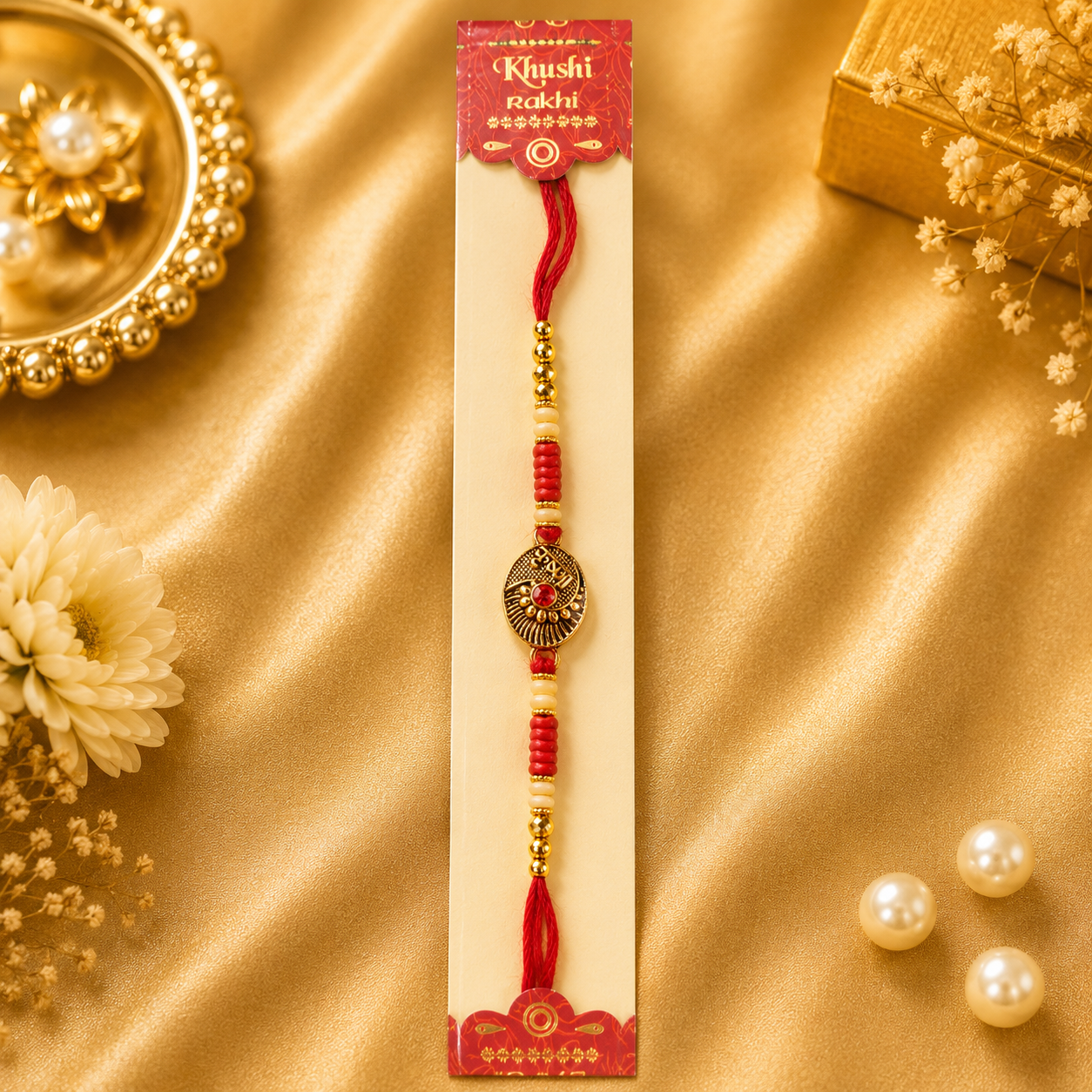 Traditional Krishna Rakhi | Heavy Metal Antique Charm Rakhi