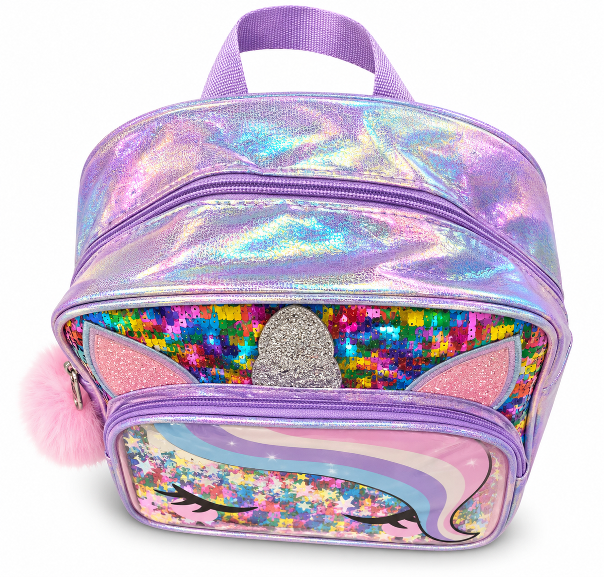 Kids Unicorn Backpack for Girls | 2 Zipper Spacious School Bag | Glitter Sequin Rainbow Unicorn Backpack&nbsp;
