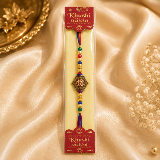 Om Rakhi | Premium Metal Charm Rakhi | Designer Rakhi