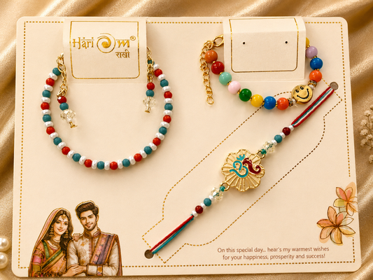 Premium Om Rakhi Combo with Bracelet | Designer Rakhi Set | Best Quality Gift Combo