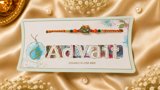 Mor Pankh Bansuri AD Designer Rakhi | Krishna Theme Premium Rakhi | Beaded Rakhi