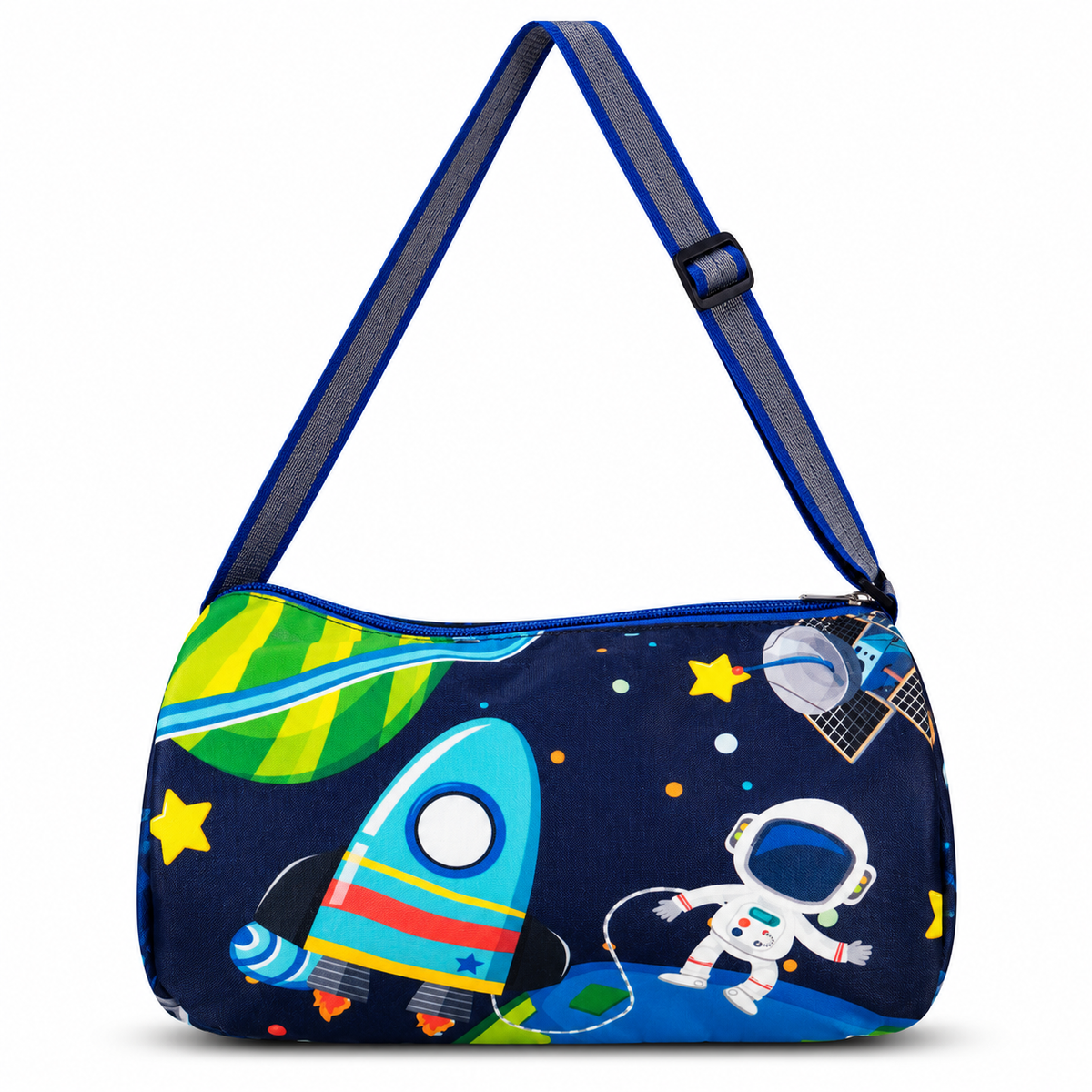 Kids Space & Astronaut Duffle Sling Bag | 1 Zipper Compartment | Adjustable Shoulder Strap | Travel & Sports Bag
