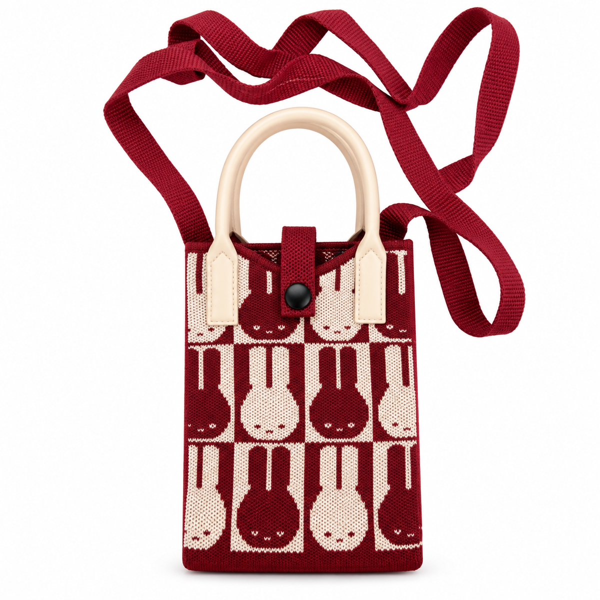 Cute Knitted Sling Bag for Girls | Handbag with Adjustable Shoulder Strap & Top Handle | Stylish Printed Mini Bag