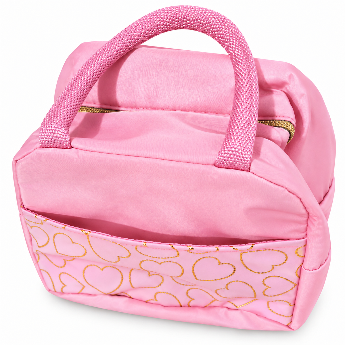 Cute Heart Print Lunch Bag for Women & Girls | Insulated Lunch Tote Bag with Zipper & Carry Handle