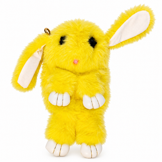 Cute Bunny Plush Sling Bag for Kids | 1 Zipper Soft Fur Crossbody Bag with Golden Chain Strap