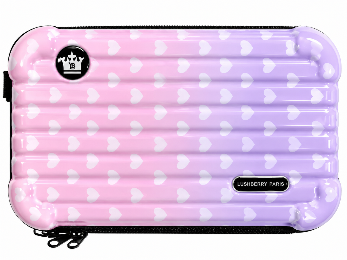 floral hard shell crossbody sling bag with adjustable strap and zip closure