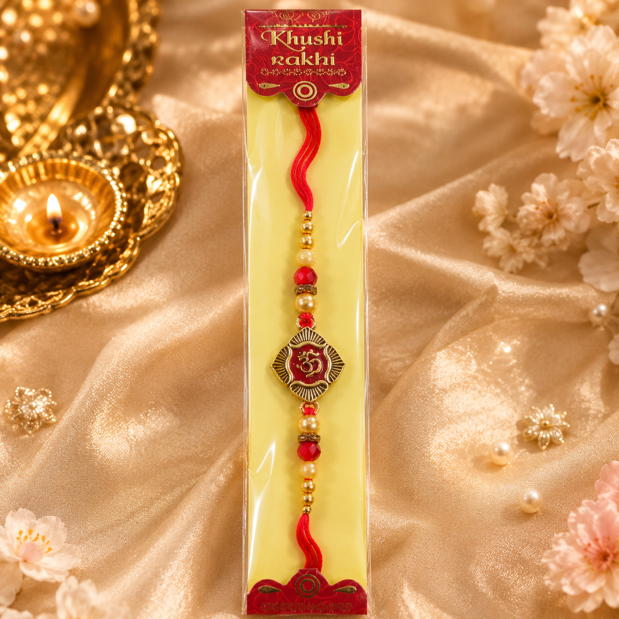 Om Rakhi | Premium Metal Om Charm Rakhi | Spiritual Raksha Bandhan Rakhi