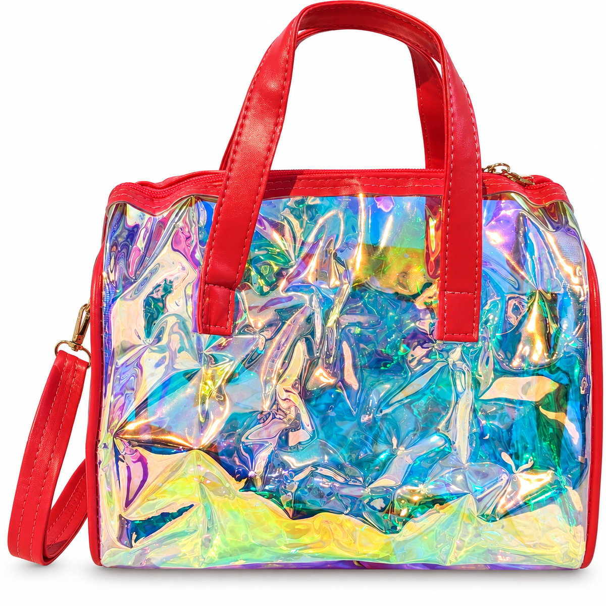Girls Holographic Unicorn Shoulder Bag | Cute Rainbow Unicorn Handbag with Adjustable Sling Strap