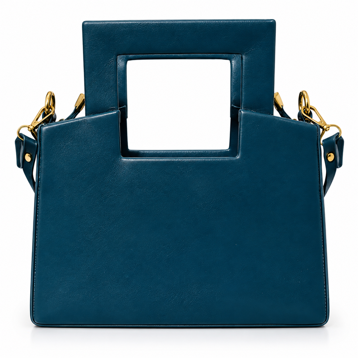 Elegant Blue Structured Handbag with Scarf Detail | Stylish Premium Fashion Bag