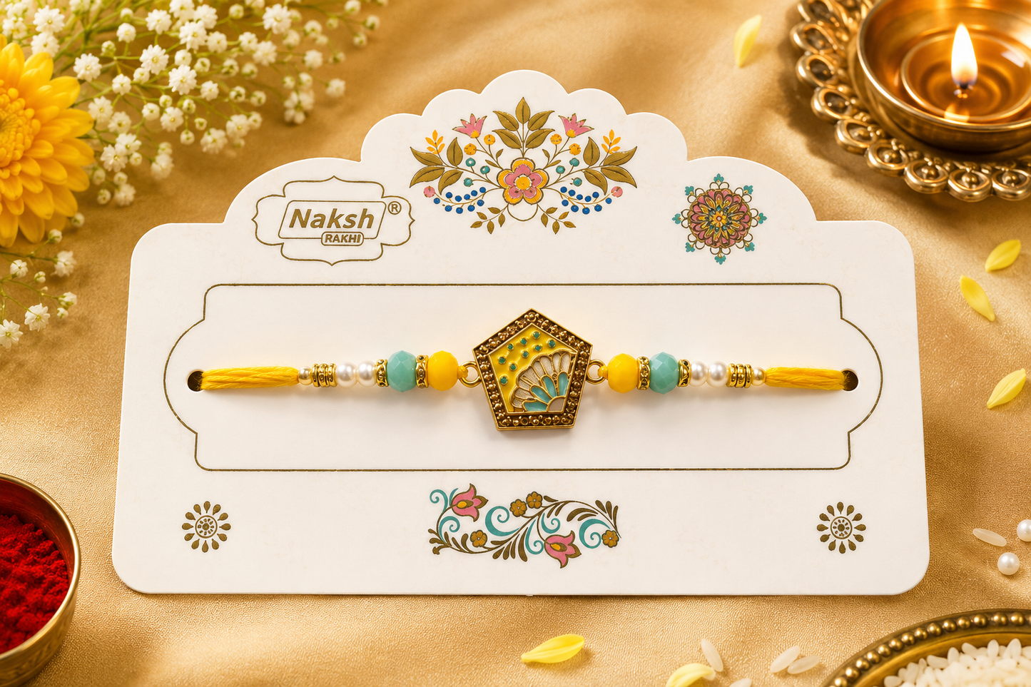 Premium AD Designer Rakhi for Brother - Elegant Multicolor Rakhi
