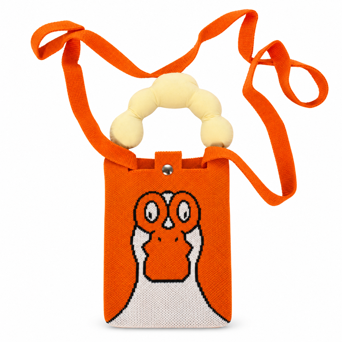 Cute Knitted Sling Bag for Girls | Handbag with Adjustable Shoulder Strap & Top Handle | Stylish Printed Mini Bag
