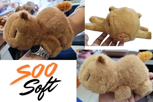 CAPYBARA SLAP BAND SOFT TOY (PINK) WITH TAIL SPINNING FUNCTION | GIFT FOR BOY AND GIRL